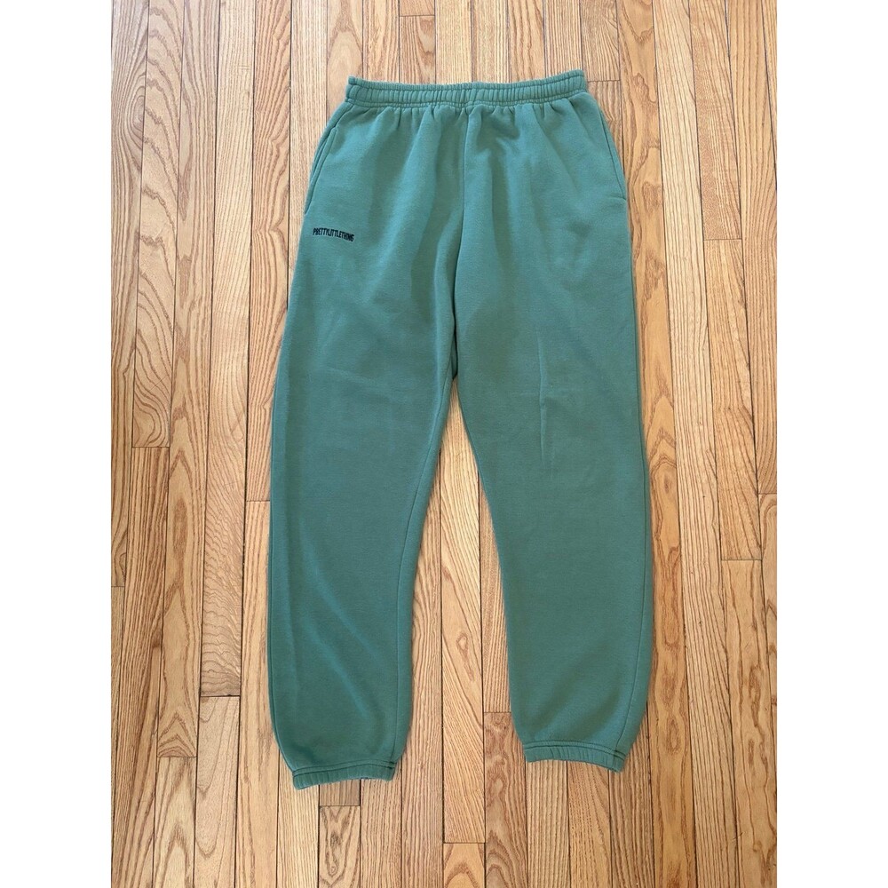 Sweatpants green pockets drawstring waistband stretchy hippie whimsical basic